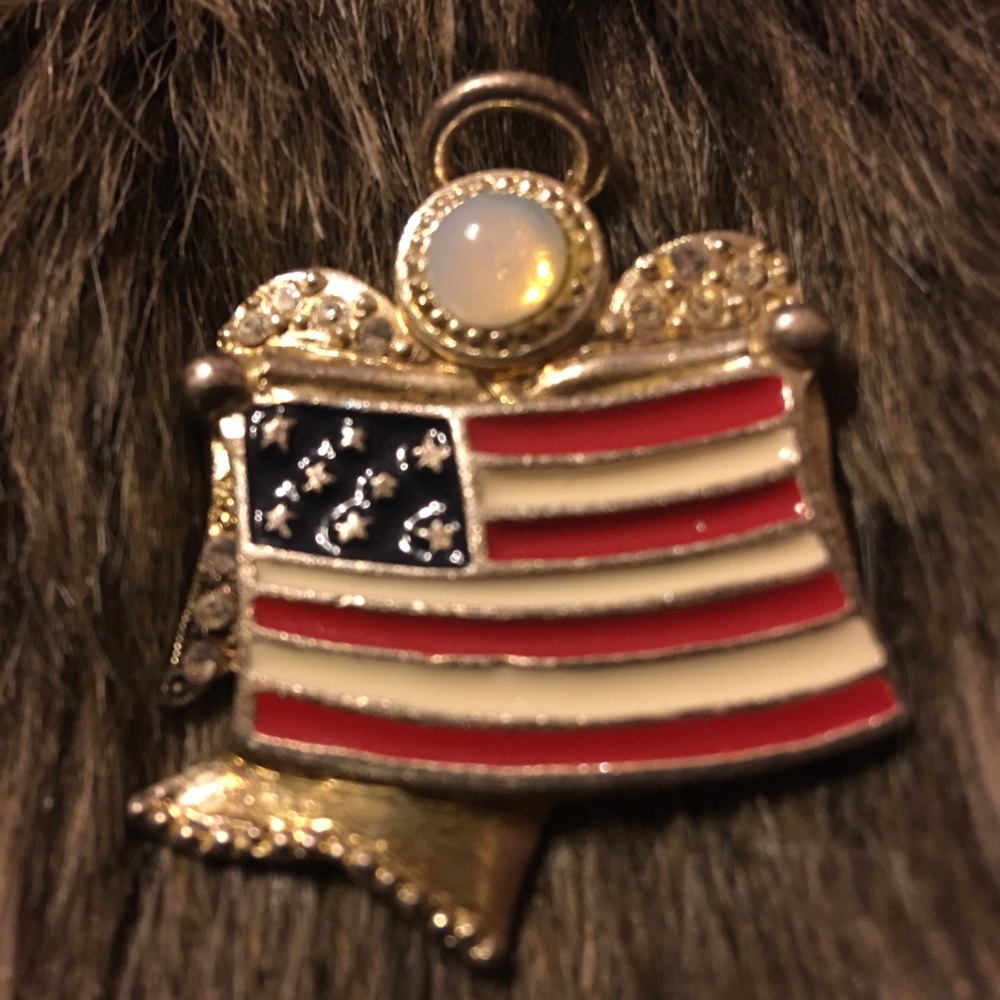Vintage Kenneth Cole angel American flag brooch